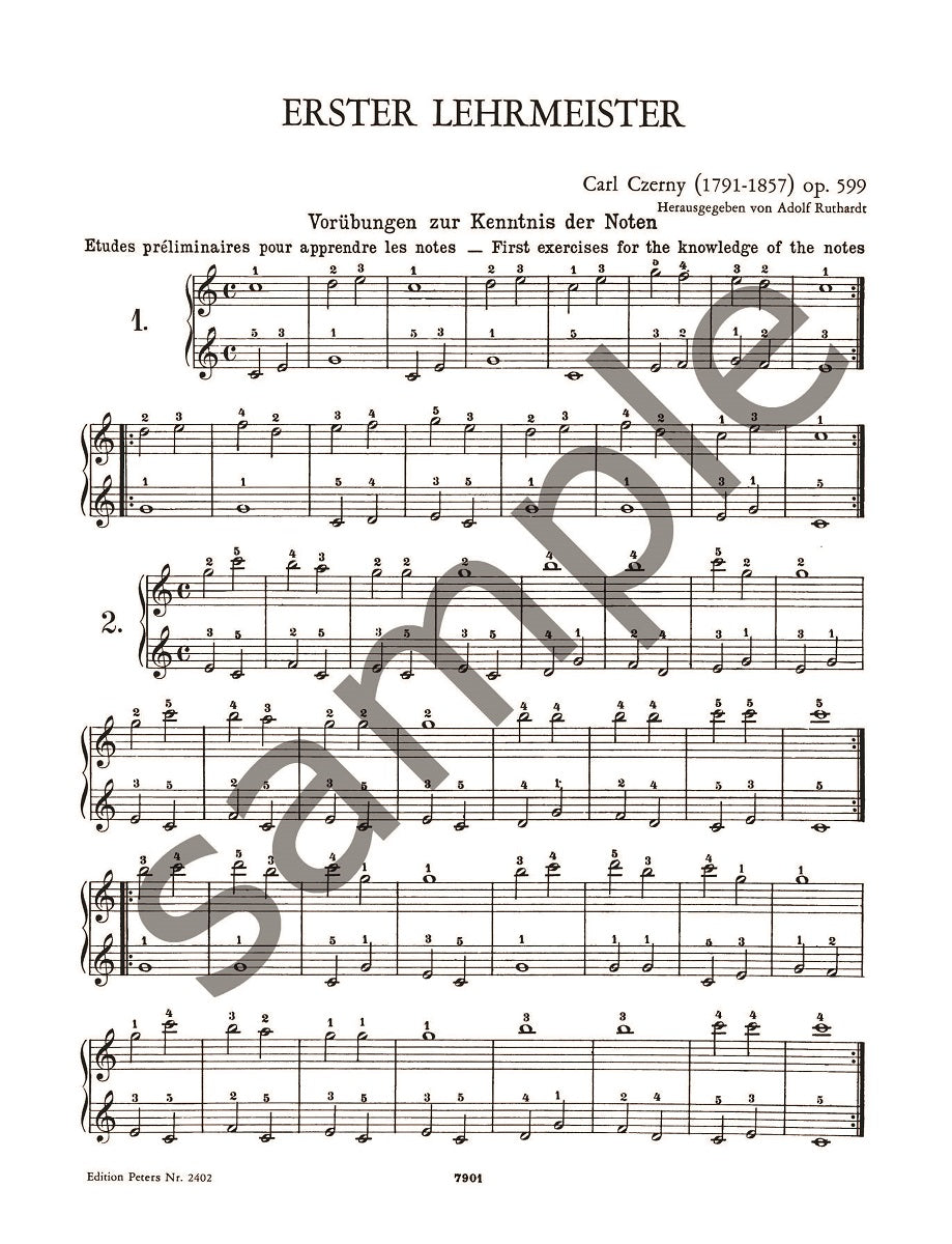 Czerny: First Tutor Op. 599 for Piano