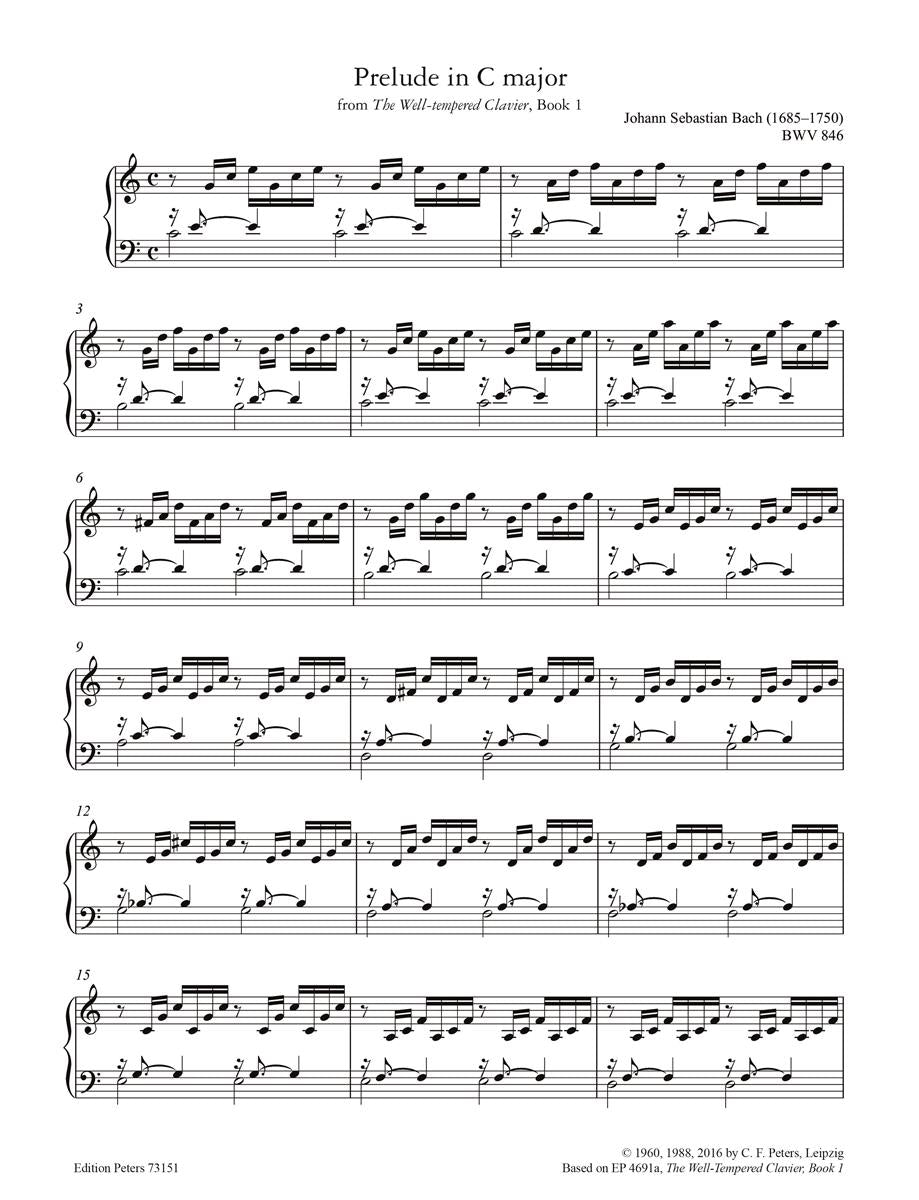 Bach: Prelude and Fugue in C major BWV846 for Piano