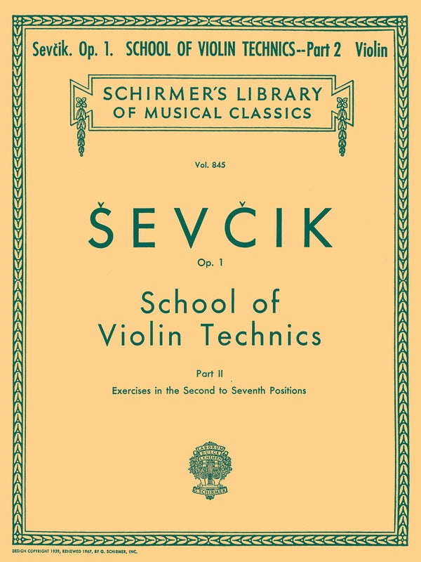 Ševčík: School of Violin Technics (Op. 1, Part II)