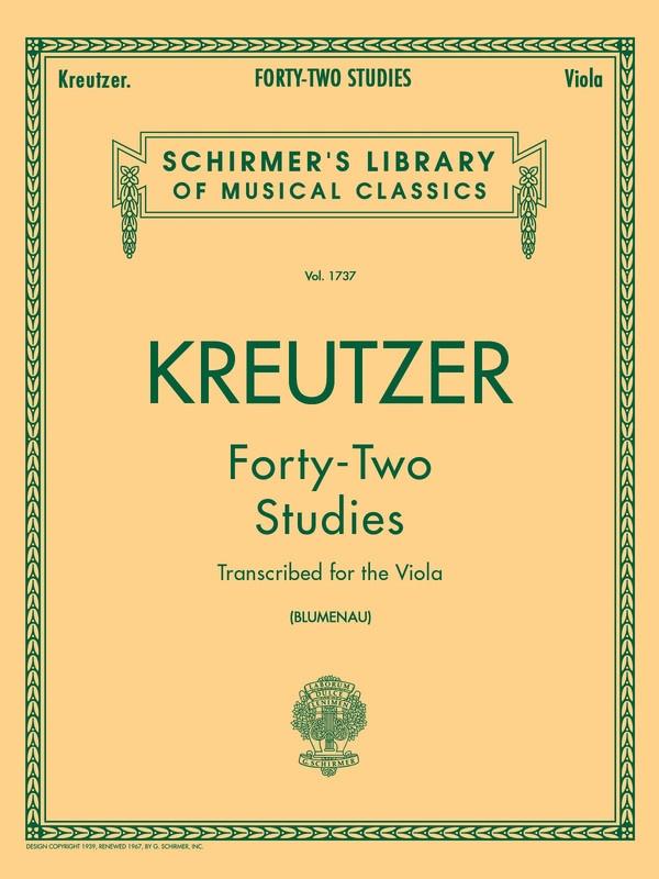 Kreutzer: 42 Studies Transcribed for Viola
