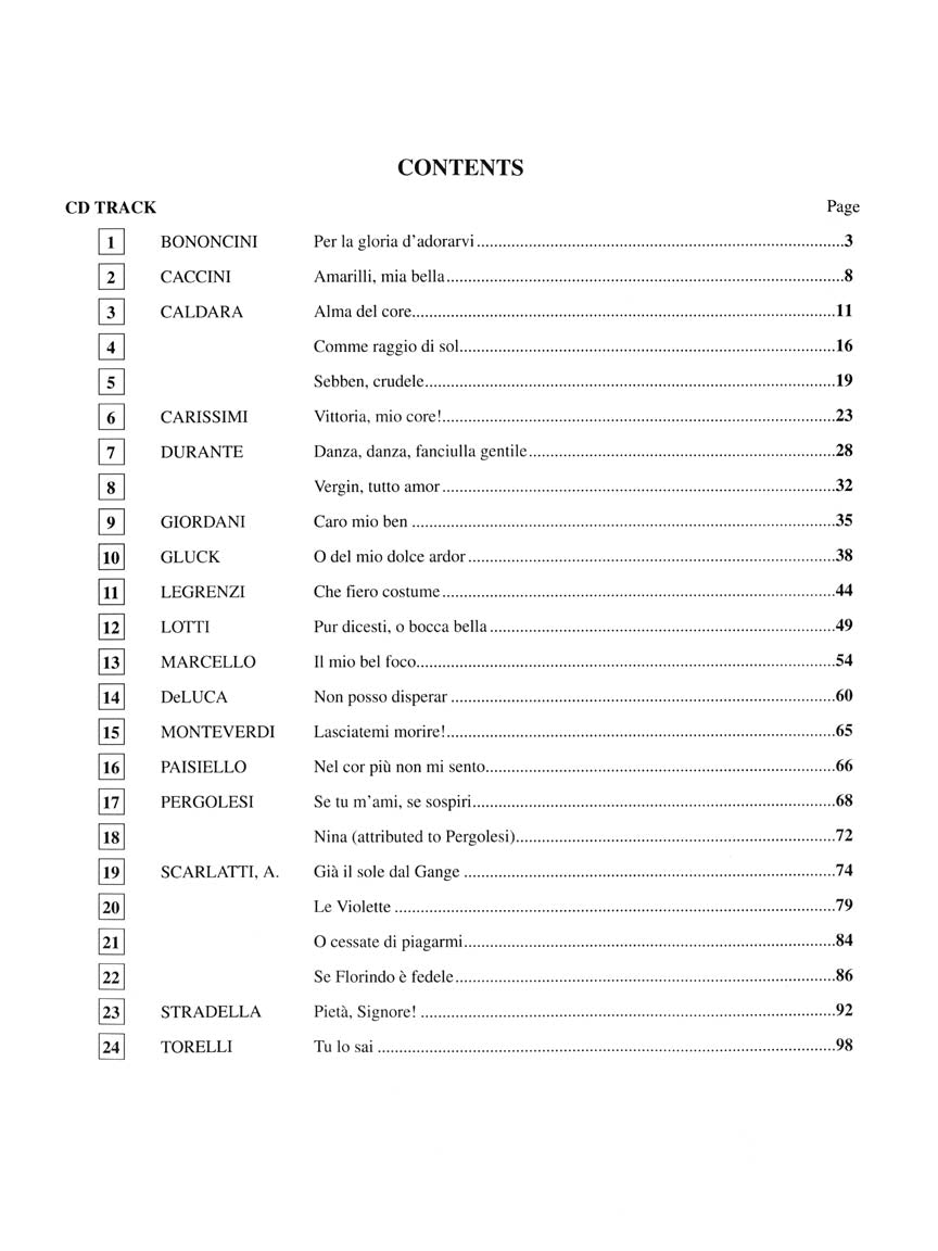 Twenty-Four Italian Songs and Arias