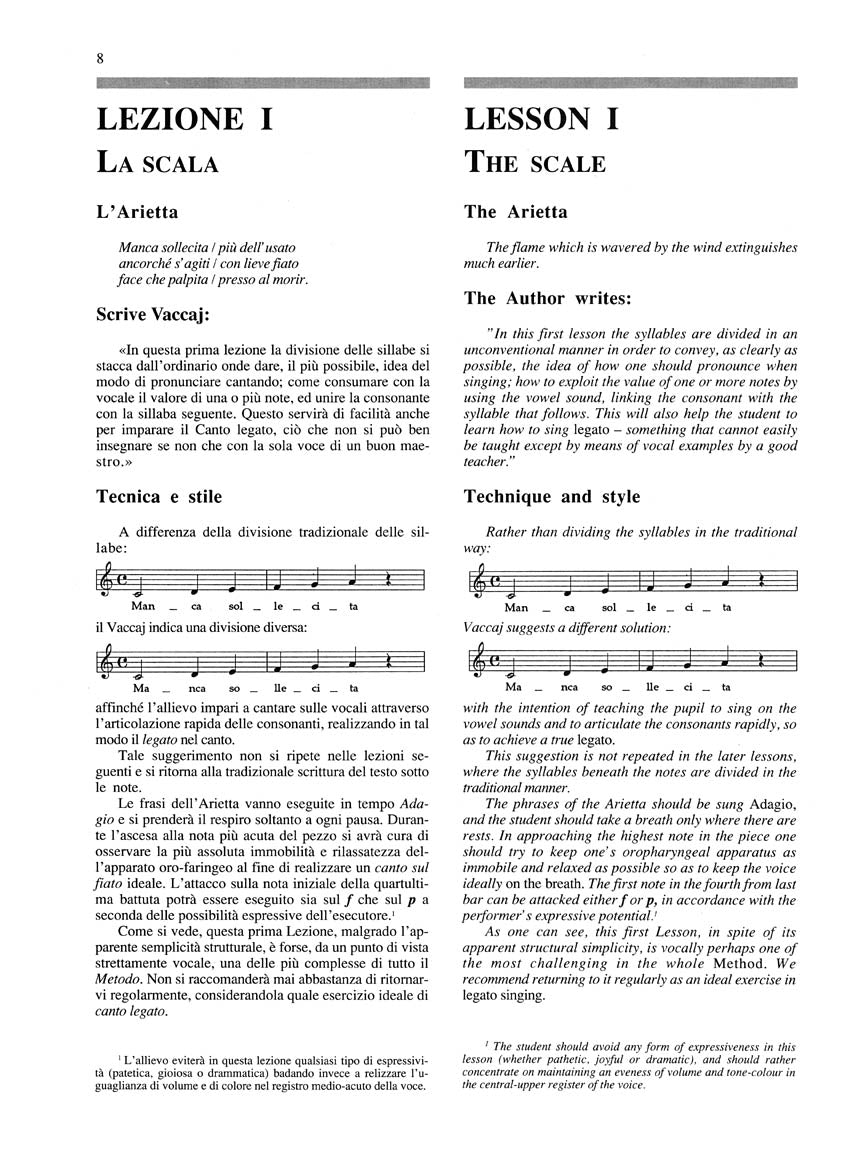 Vaccai: Practical Method of Singing