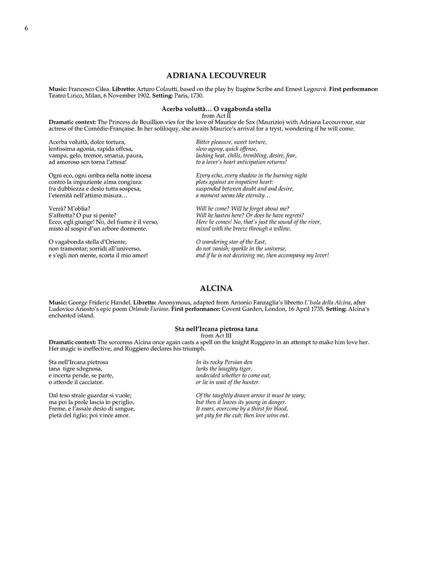 Italian Opera Text Anthology of Italian Opera - Mezzo Soprano