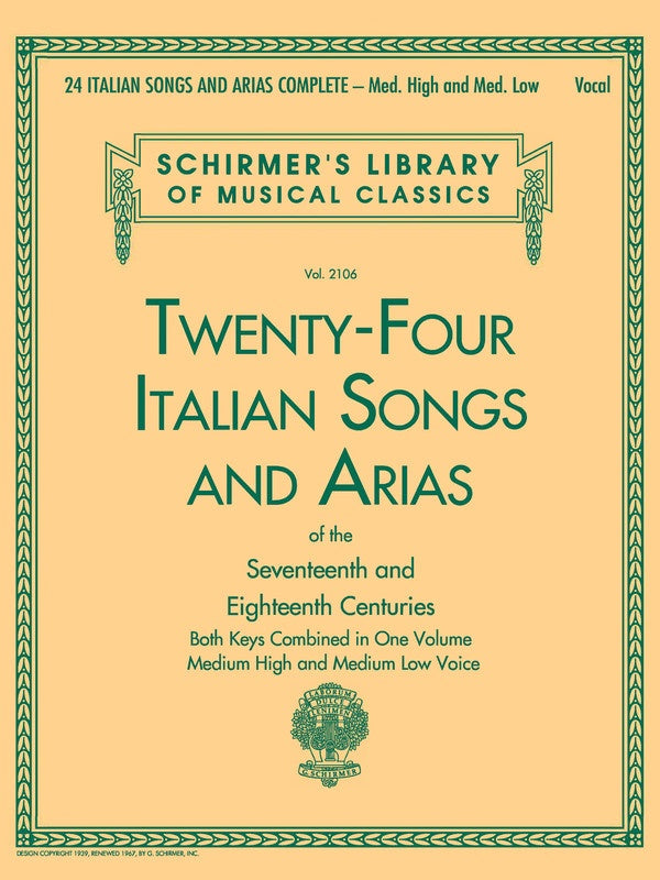 Complete Twenty-Four Italian Songs and Arias
