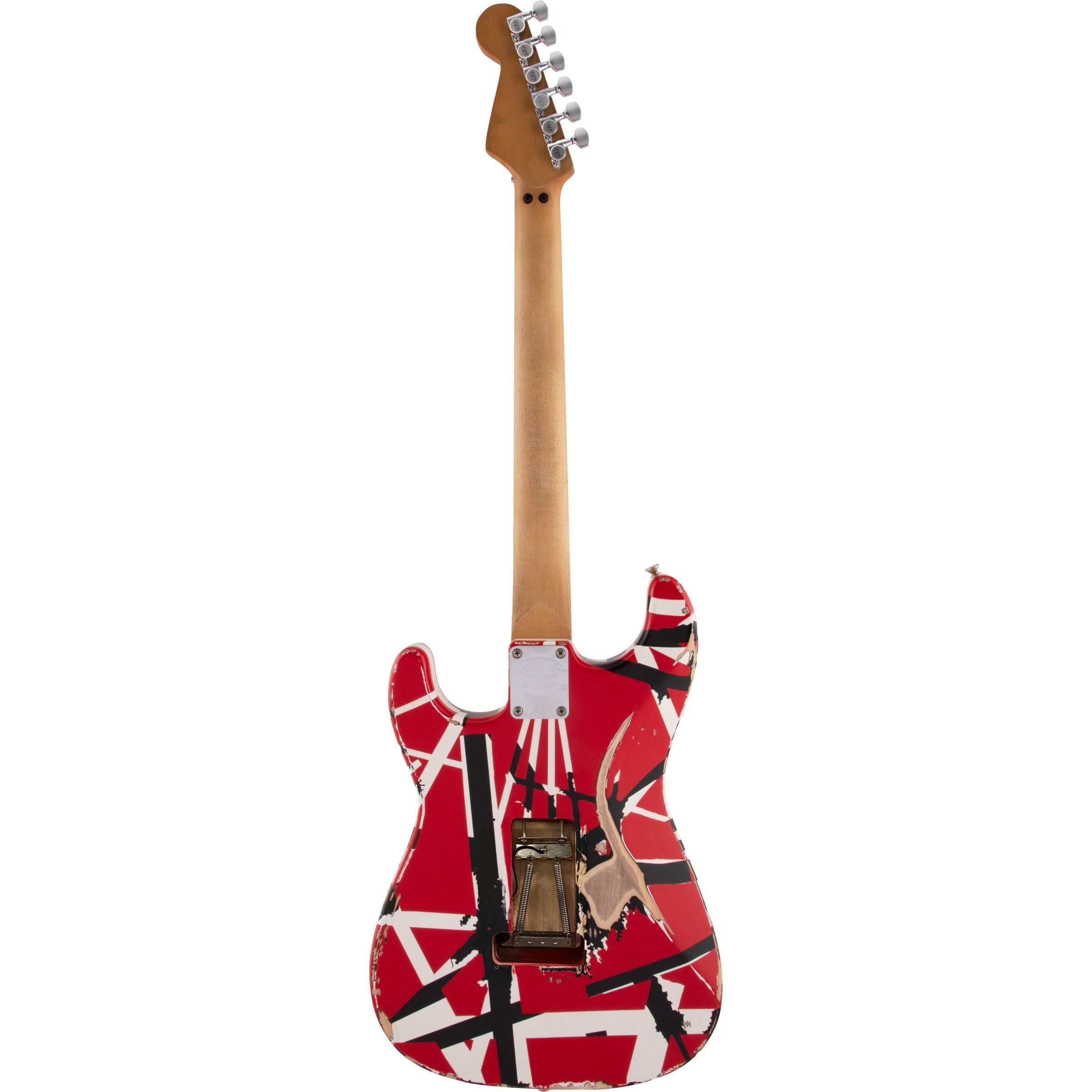 EVH Striped Series Frankie Guitar, Red with Black Stripes Relic