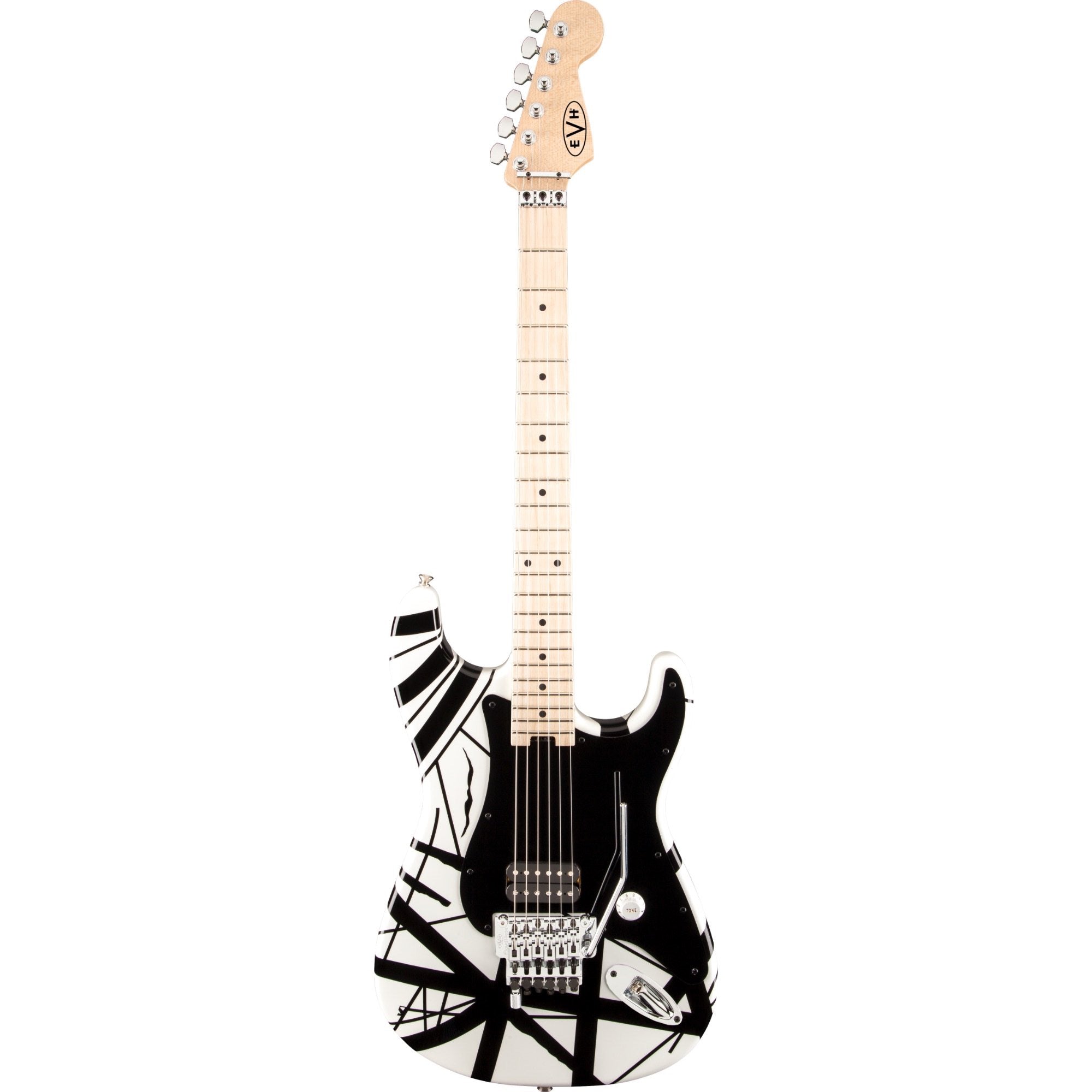 EVH Striped Series Guitar, White with Black Stripes