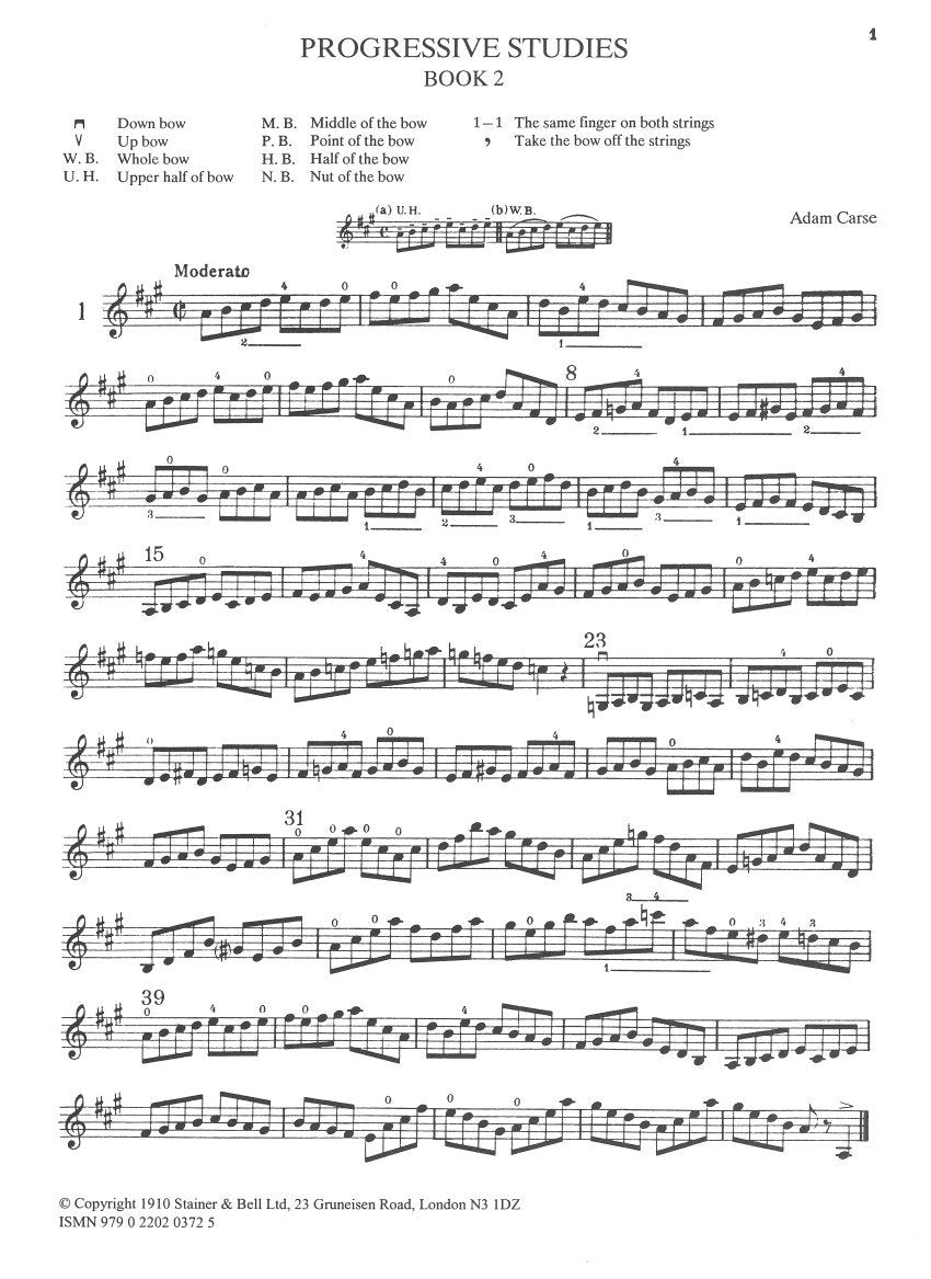 Carse: Progressive Violin Studies - Book 2