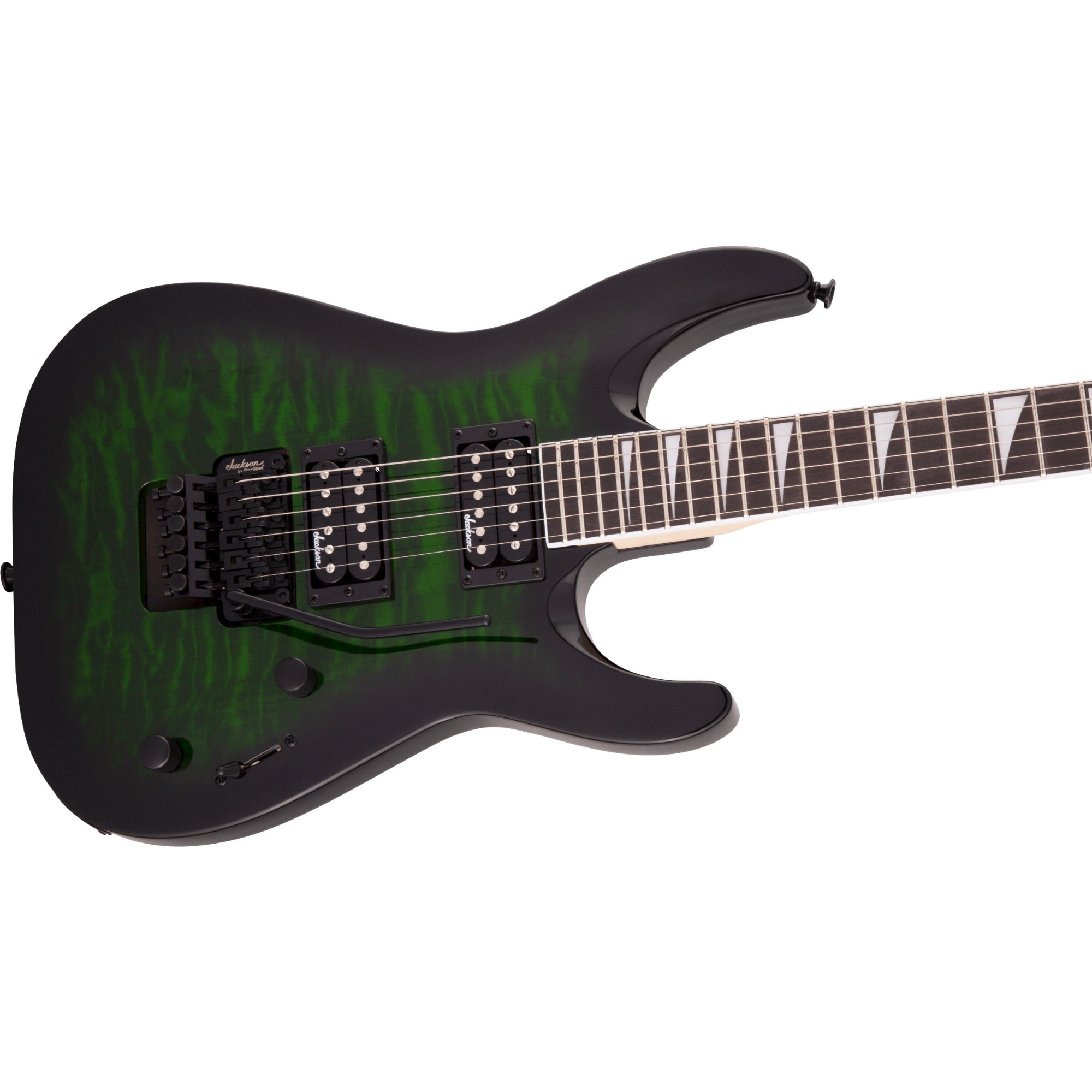 Jackson JS Series Dinky Arch Top JS32Q DKA, Transparent Green Burst