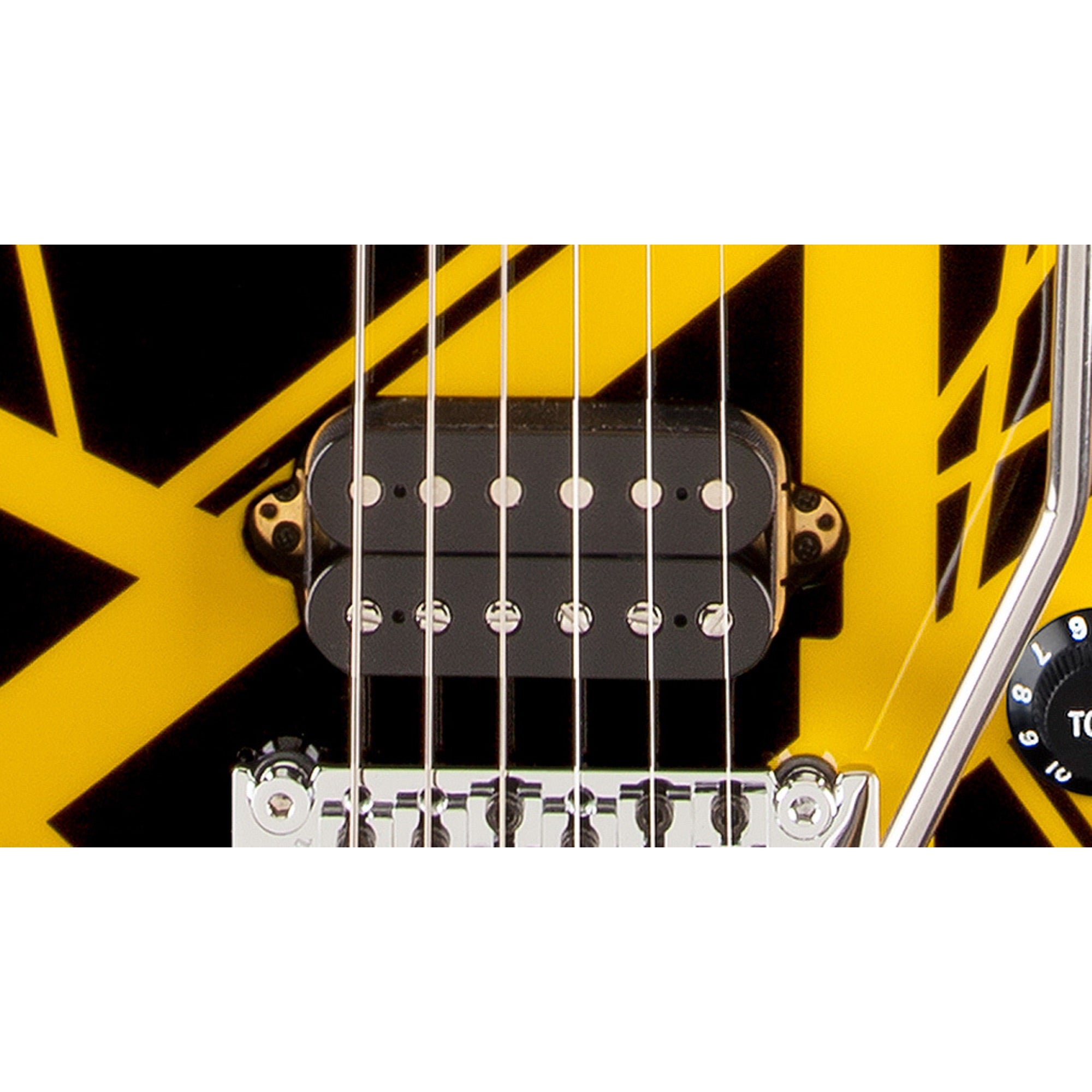 EVH Striped Series Guitar, Black with Yellow Stripes