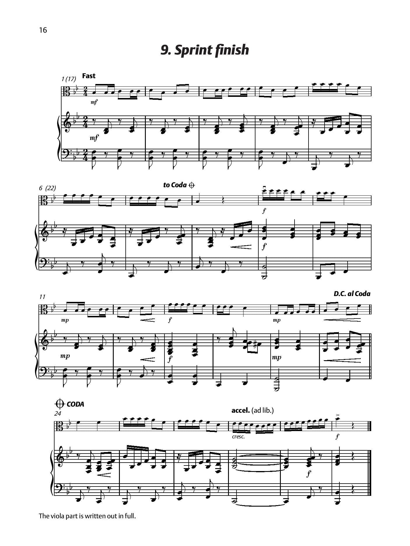 Viola Time Sprinters, Piano Accompaniment Book