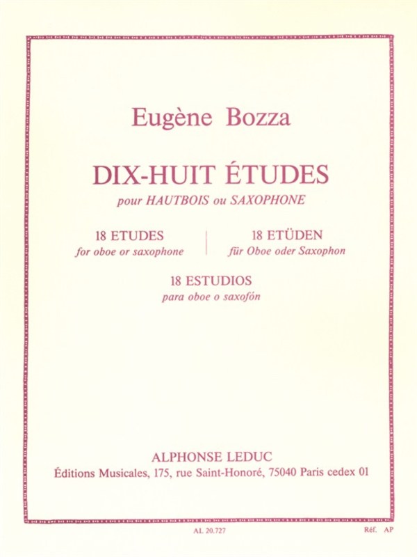 Bozza: 18 Etudes for Oboe or Saxophone