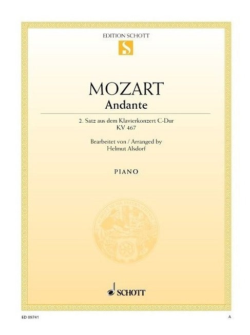 Mozart: Andante, 2nd movement from the piano concerto C major
