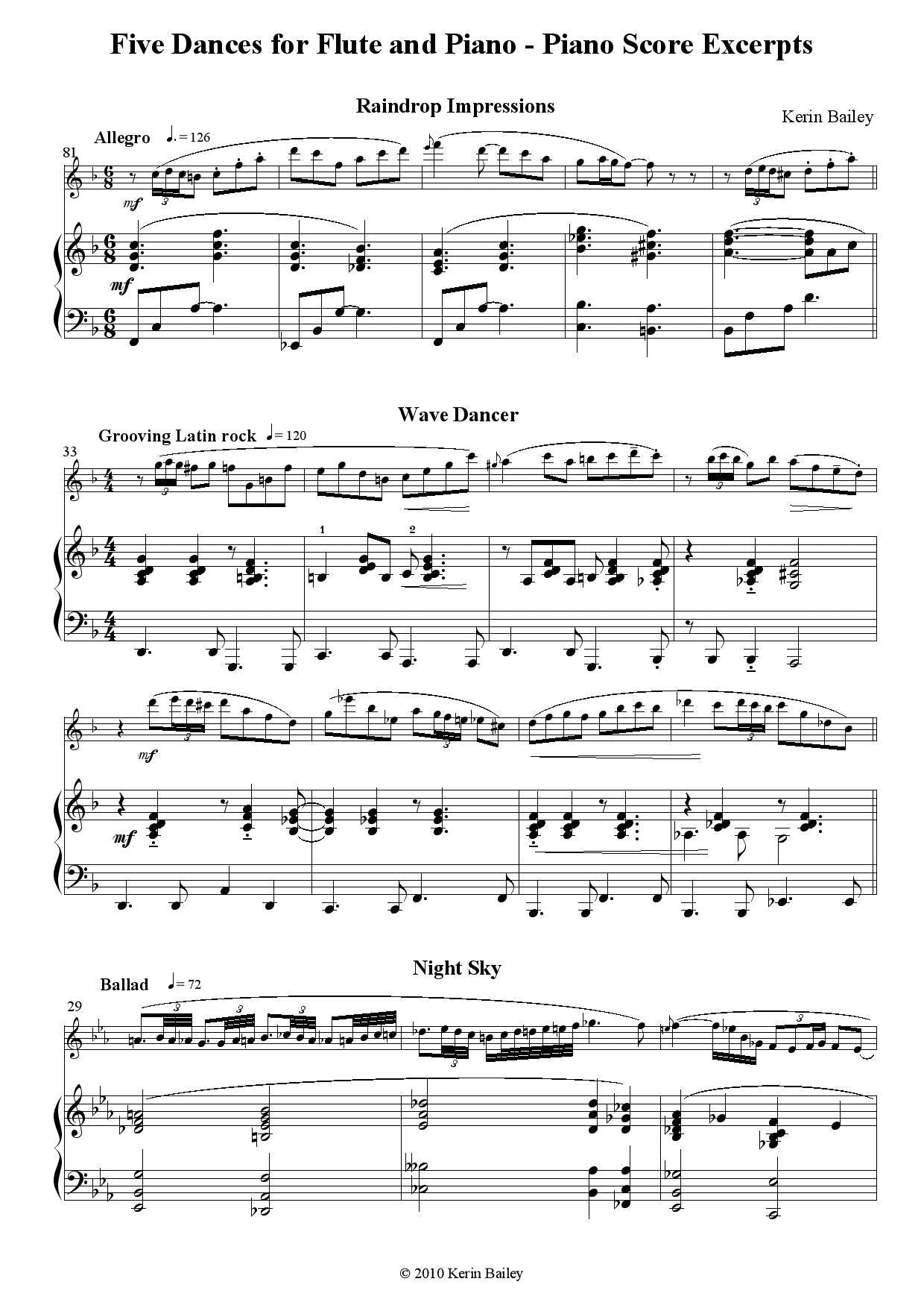 Bailey: Five Dances for Flute and Piano, Bk & CD