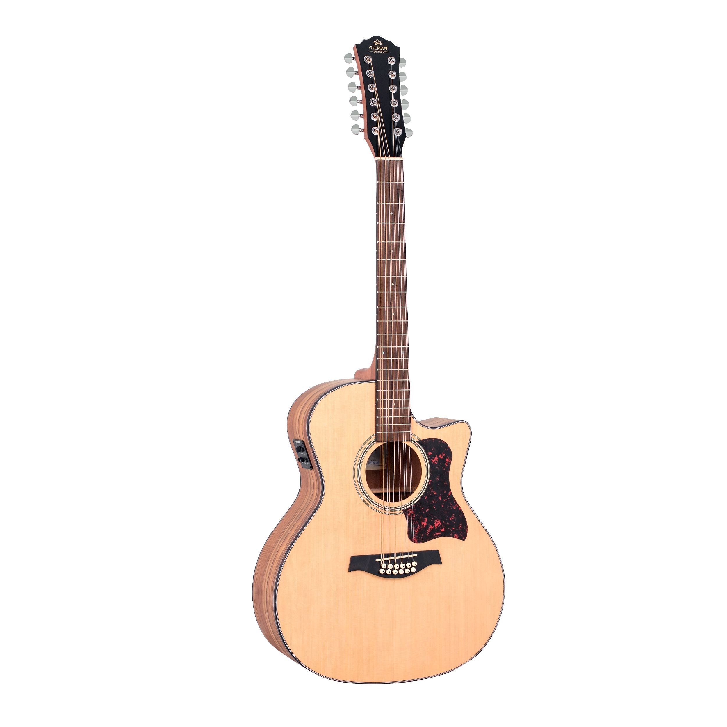 Gilman GA112CE 12-String Acoustic-Electric Guitar, Natural Satin