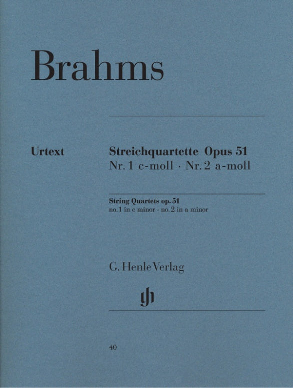 Brahms: String Quartets Op 51 Nos 1-2 Score & Parts