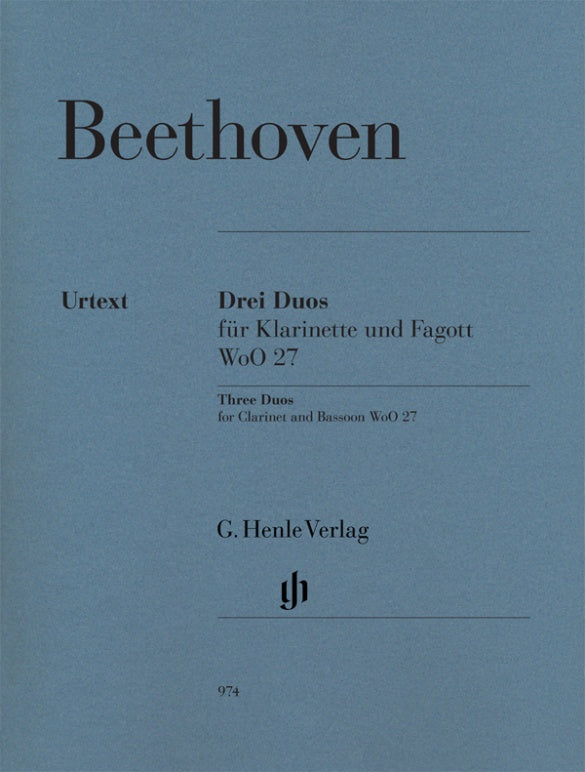 Beethoven: Three Duos for Clarinet & Bassoon WoO 27