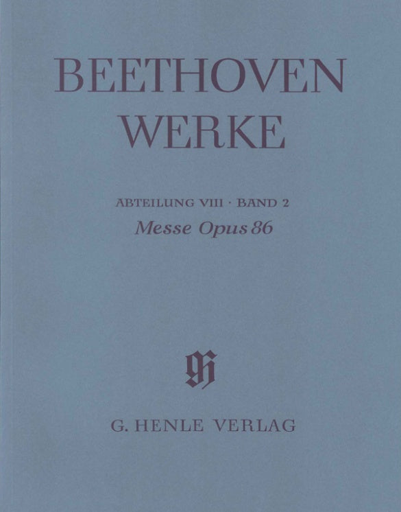Beethoven: Mass in C Major Op 86 Full Score