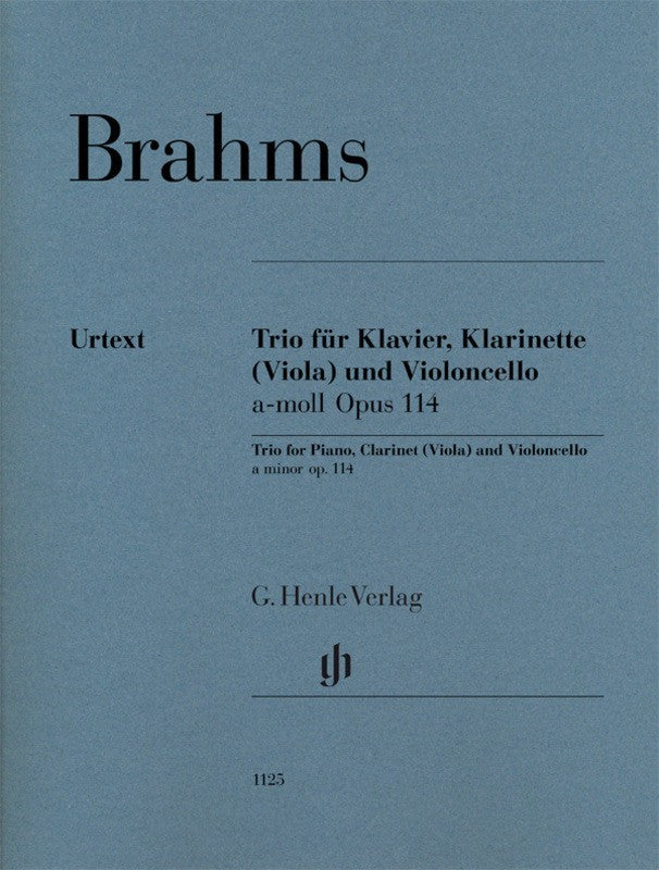Brahms: Clarinet Trio in A Minor Op 114 Cla/Cello & Piano