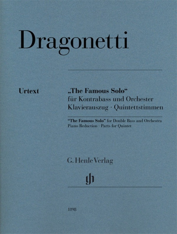 Dragonetti: Famous Solo for Double Bass & Orchestra Double Bass & Piano