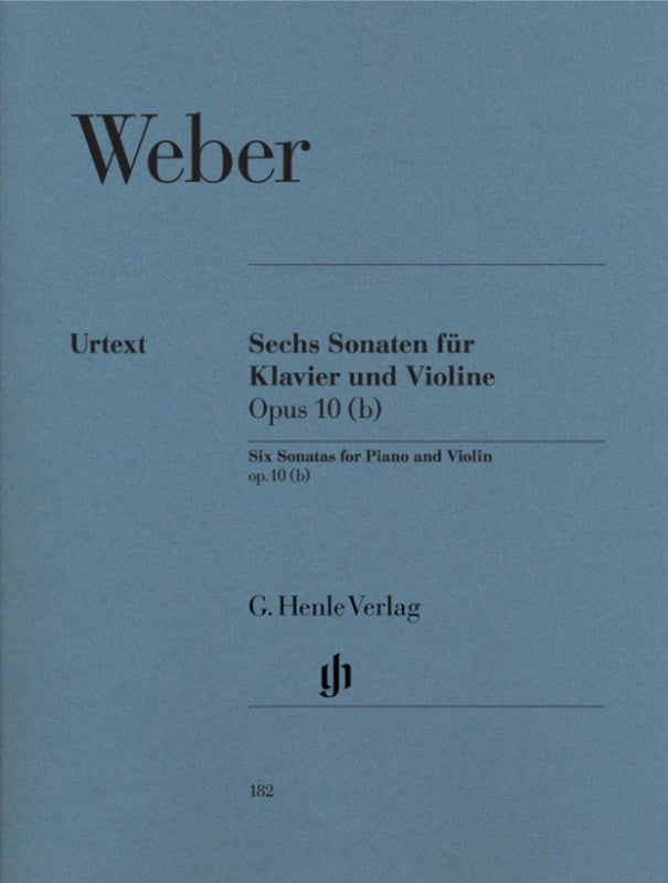 Weber: 6 Violin Sonatas Op 10b for Violin & Piano