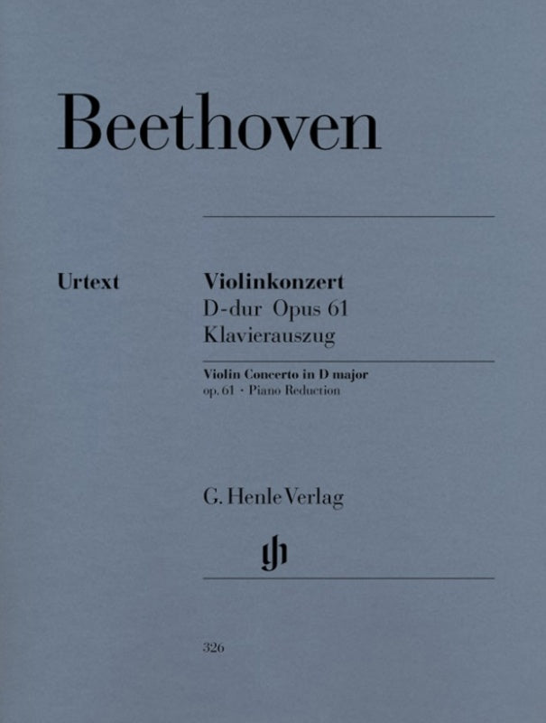 Beethoven: Violin Concerto in D Major Op 61 for Violin & Piano