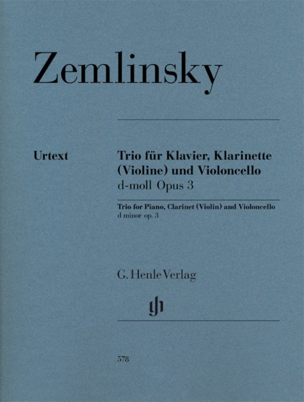 Zemlinsky: Trio in D Minor Op 3 Clarinet/Cello/Piano