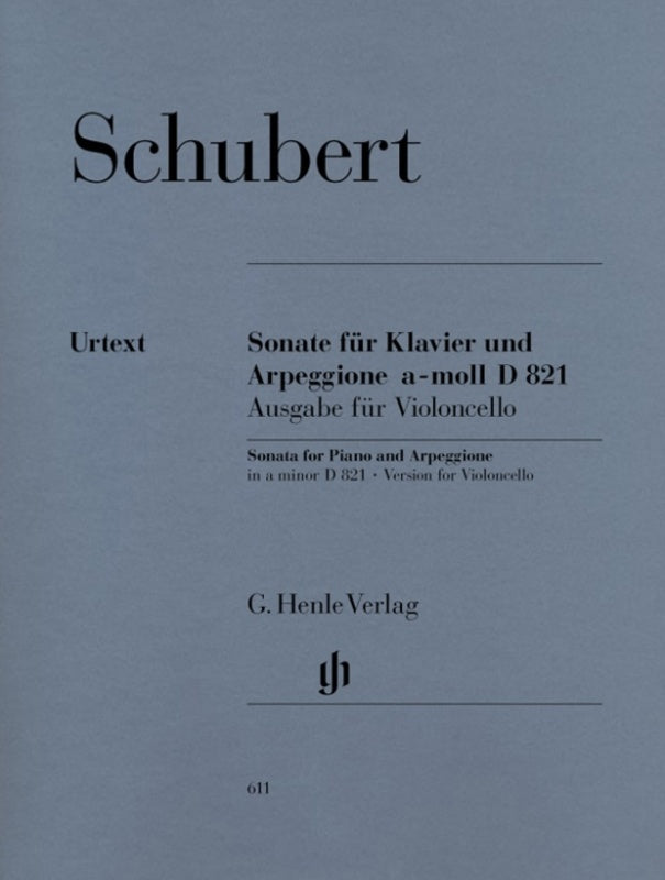 Schubert: Arpeggione Sonata Version for Cello D 821 Cello & Piano