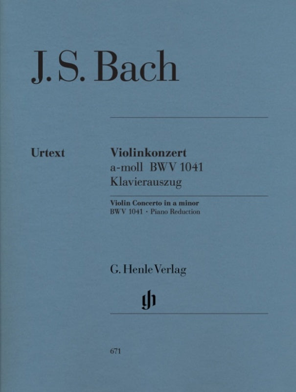 Bach: Concerto for Violin in A Minor BWV 1041 for Violin & Piano
