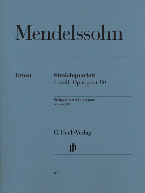 Mendelssohn: String Quartet in F Minor Op Post 80 Score & Parts