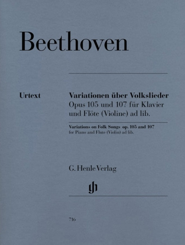 Beethoven: Variations on Folk Songs Op 105 & 107 Flute & Piano