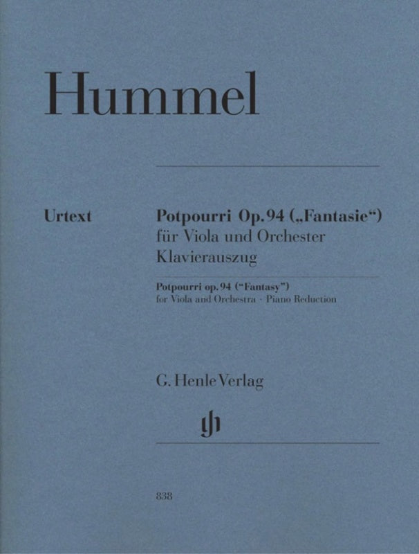 Hummel: Potpourri Op 94 Viola & Piano