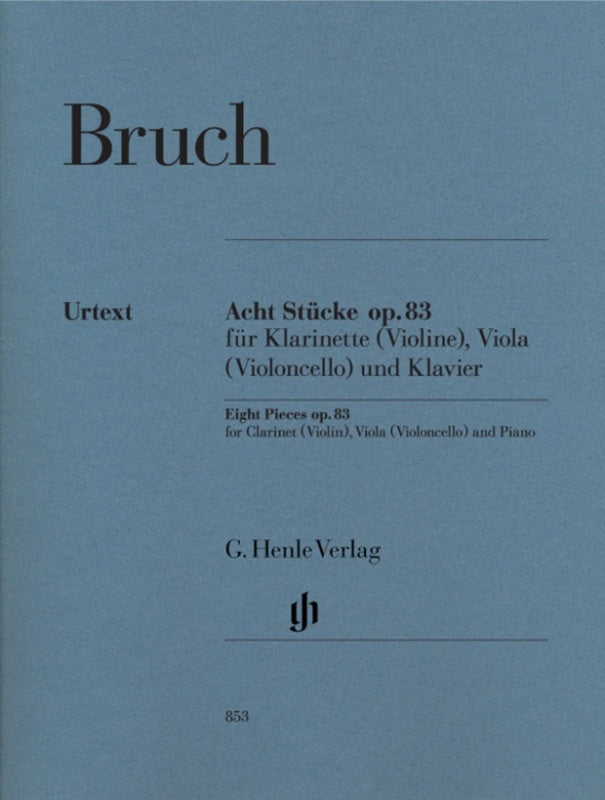 Bruch: 8 Pieces Op 83 for Clarinet Viola & Piano