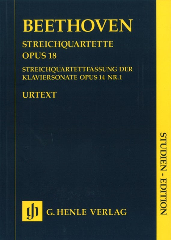 Beethoven: String Quartets Op 18 Op 14 No 1 Study Score