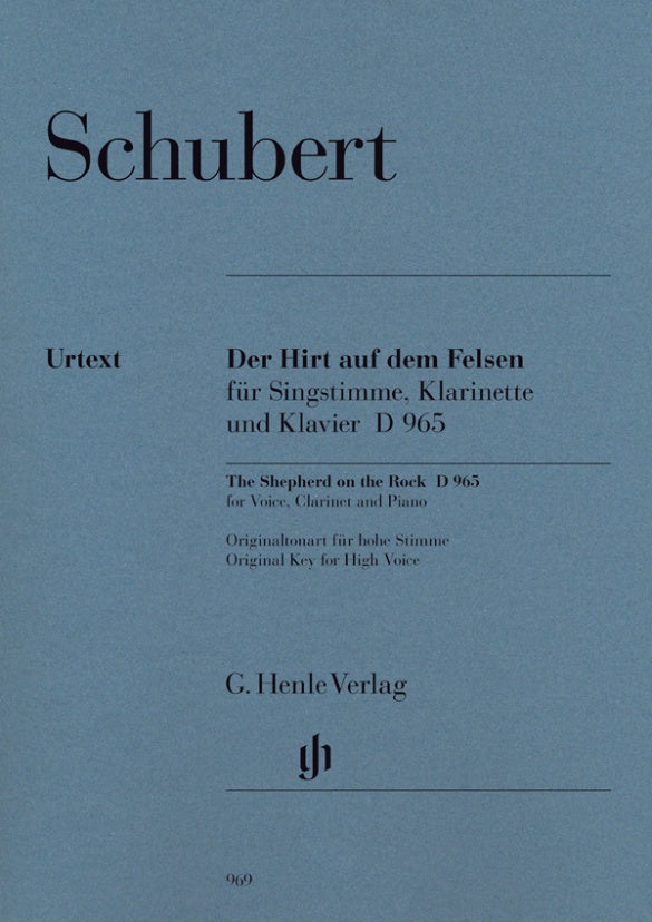 Schubert: Shepherd on the Rock D965 Vce/Clarinet & Piano