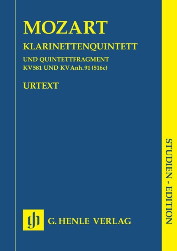 Mozart: Clarinet Quintet K 581 & K 91 Study Score