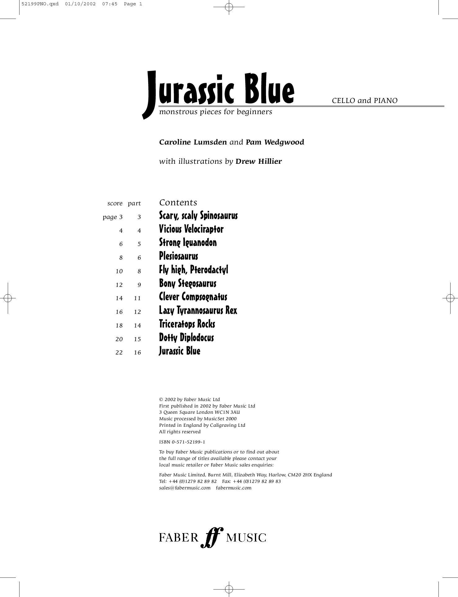 Jurassic Blue for Cello and Piano