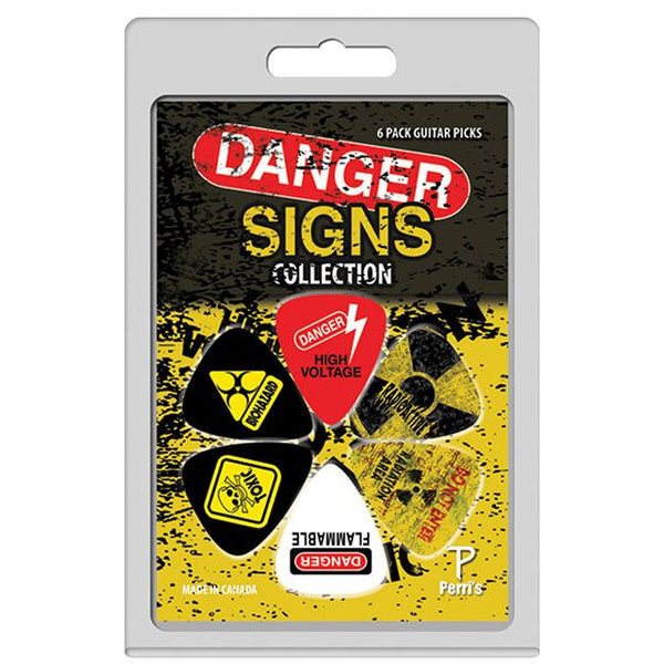 Perris 6-Pack "Danger Signs" Licensed Guitar Picks