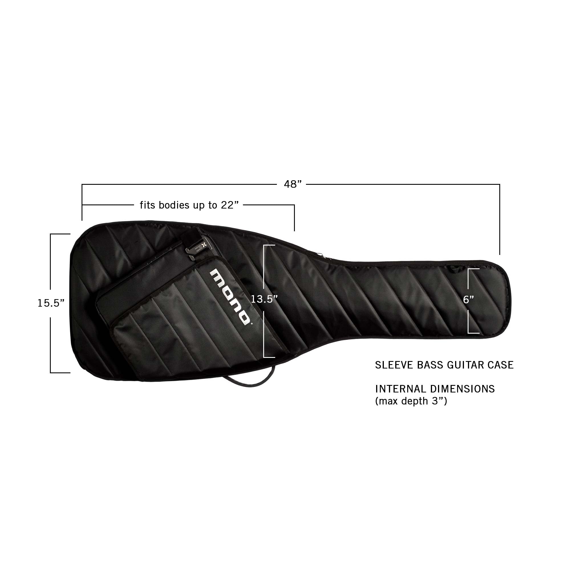 【未使用】MONO M80 Bass Sleeve SEB-BLK MONO M80 Sleeve Bass Guitar Case, Black