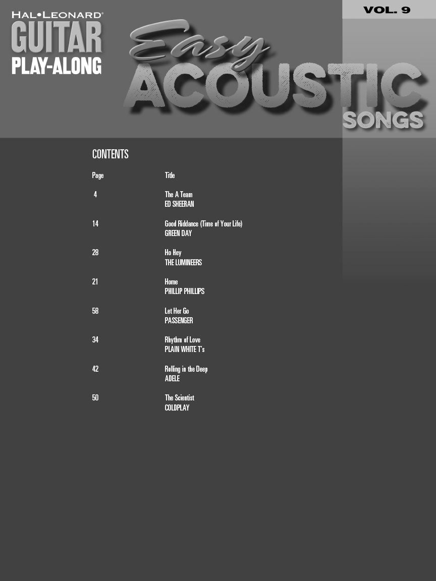 Easy Acoustic Songs Guitar Play-Along