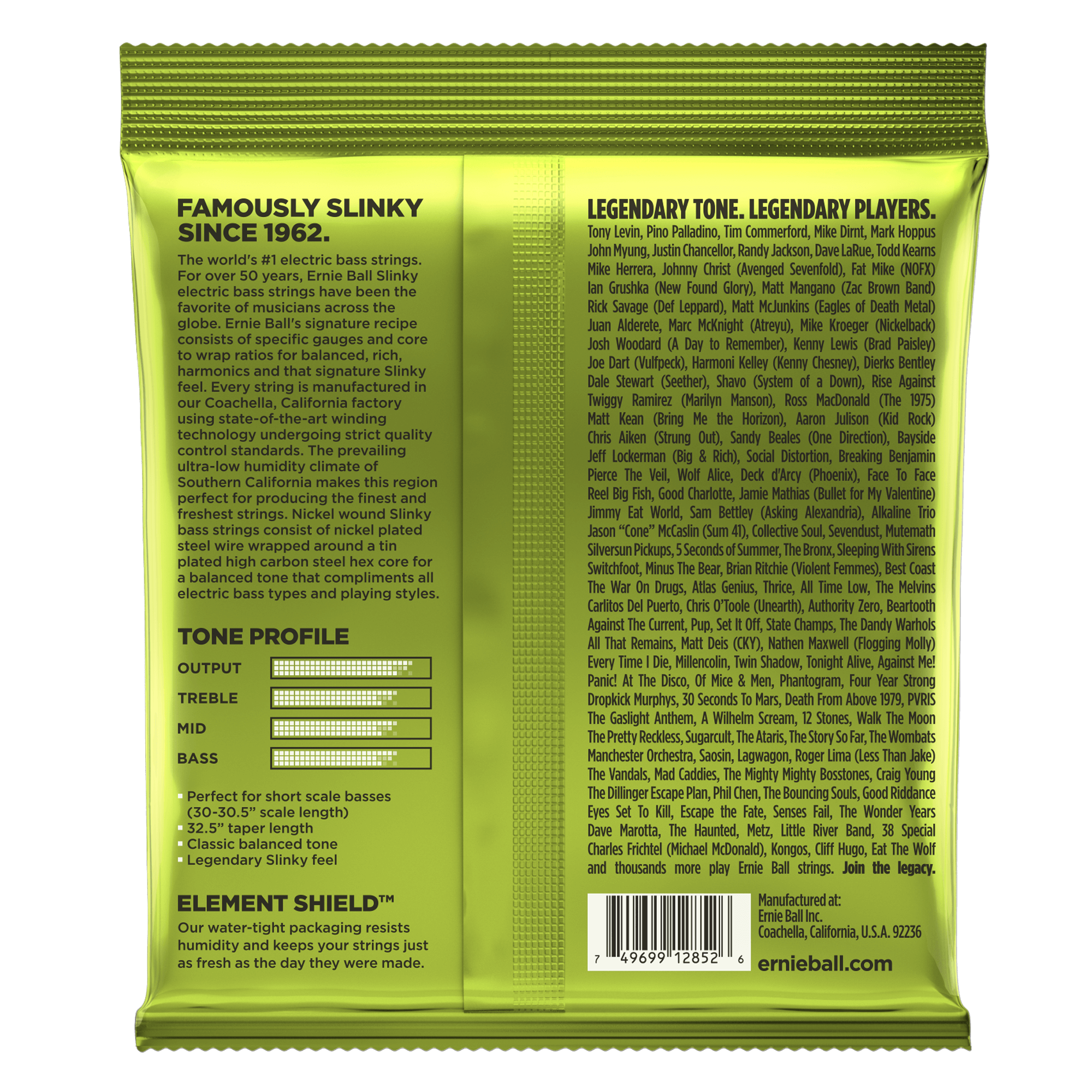 Ernie Ball Short Scale Slinky Electric Bass Strings