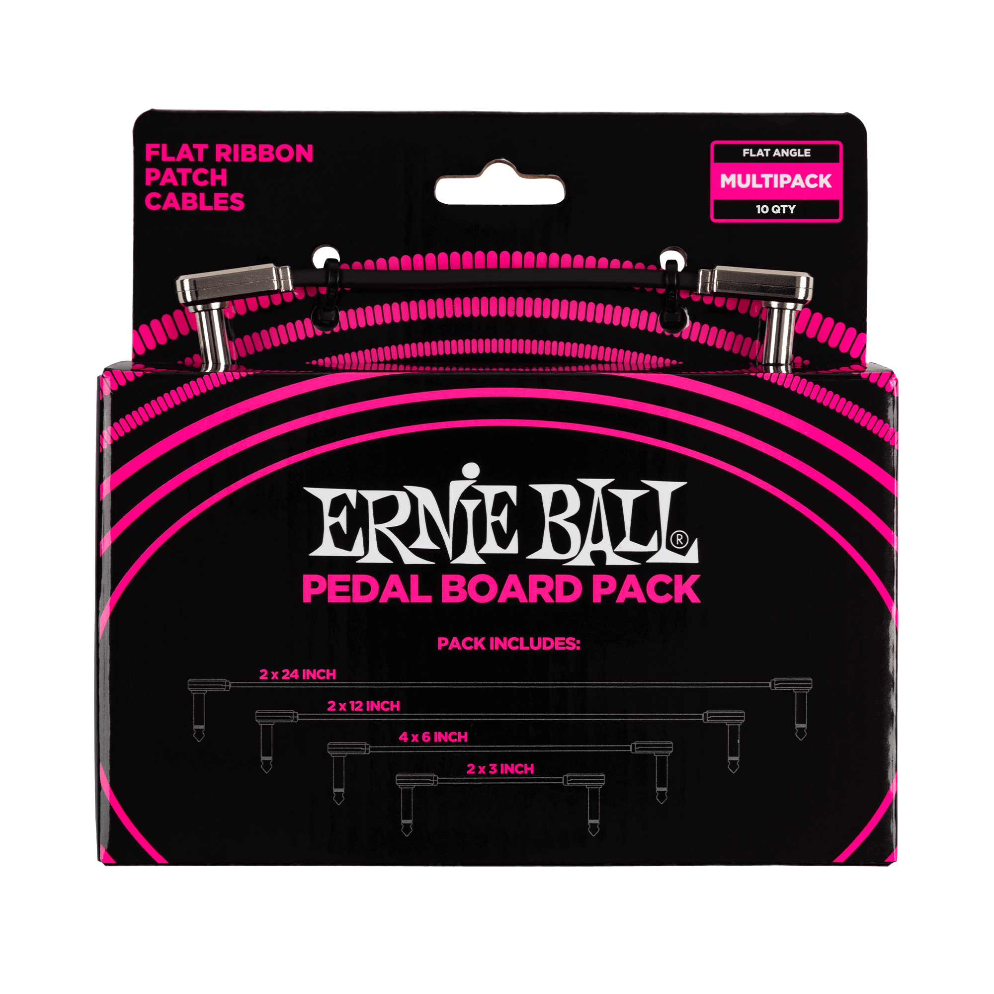 Ernie Ball Flat Ribbon Patch Cables, Black