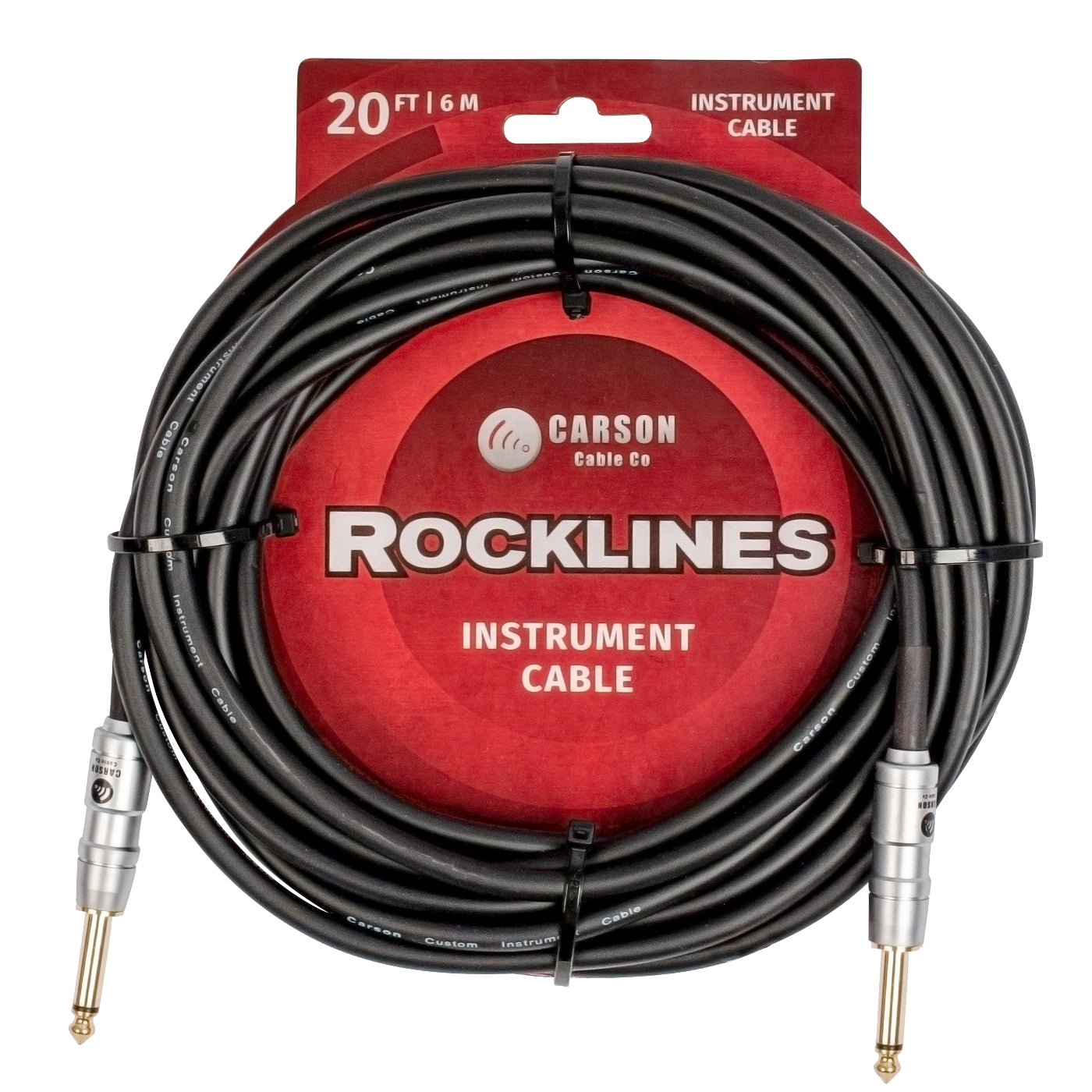 Carson Rocklines Noiseless Guitar Cable, Black