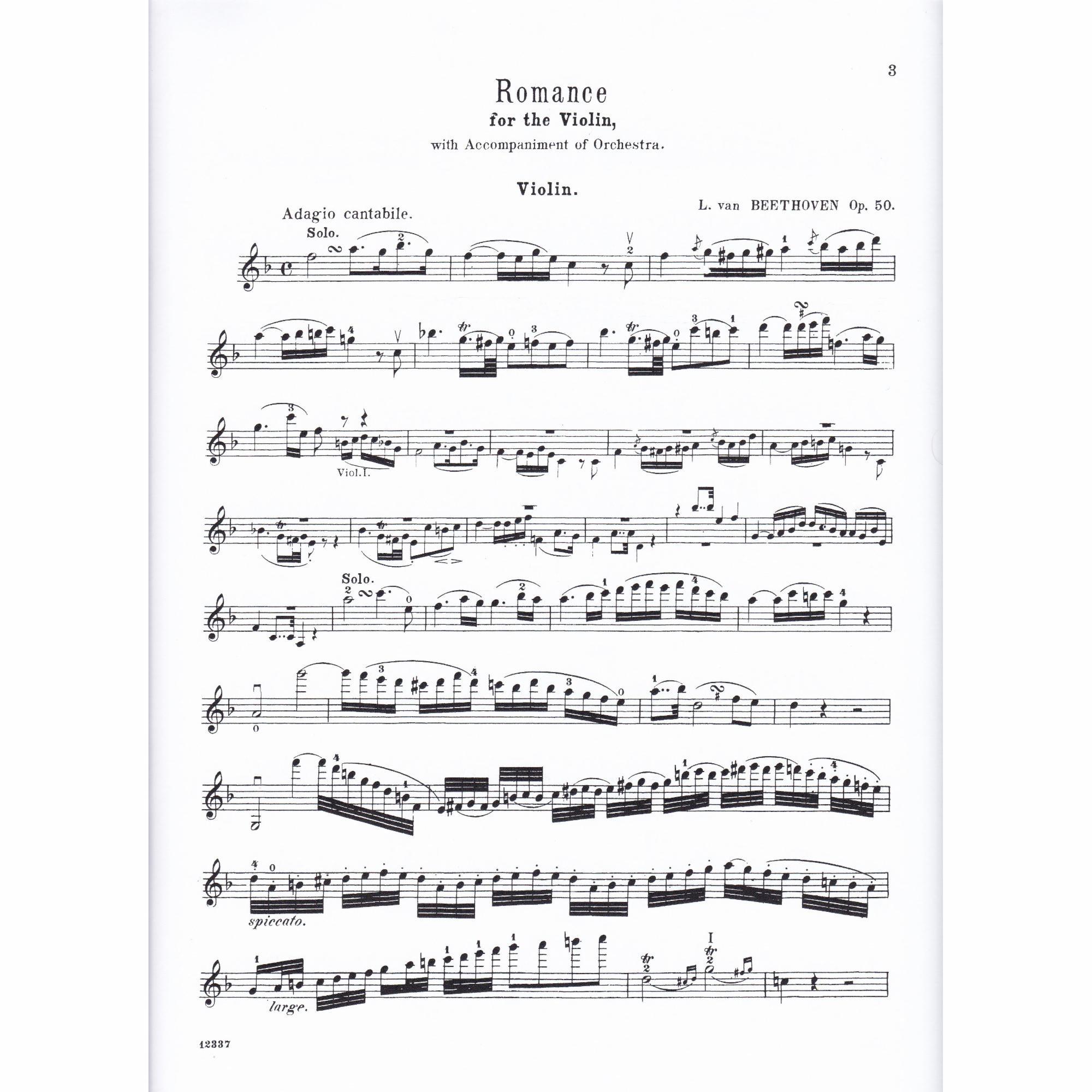 Beethoven: Two Romances for Violin and Piano
