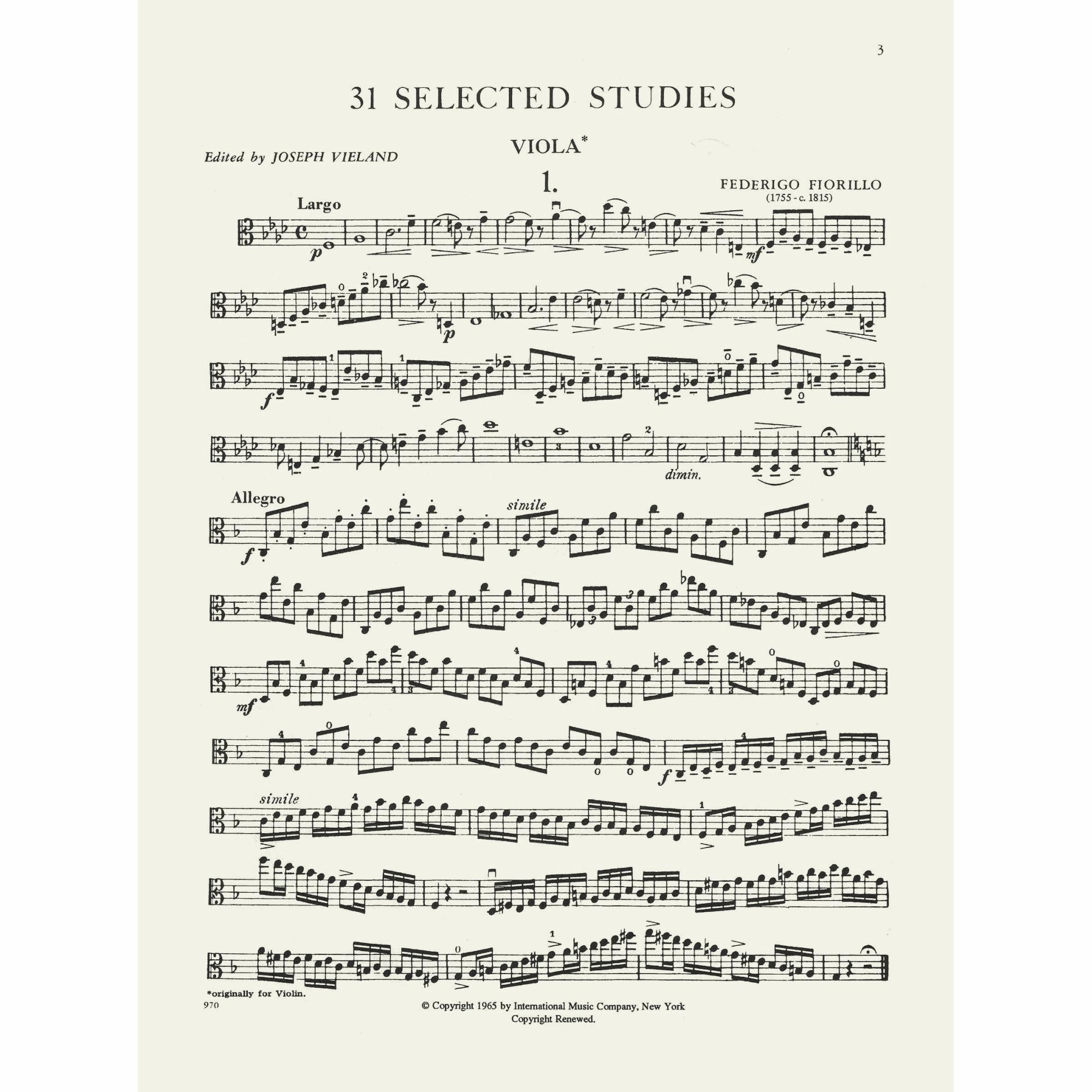 Fiorillo: 31 Selected Studies for Viola