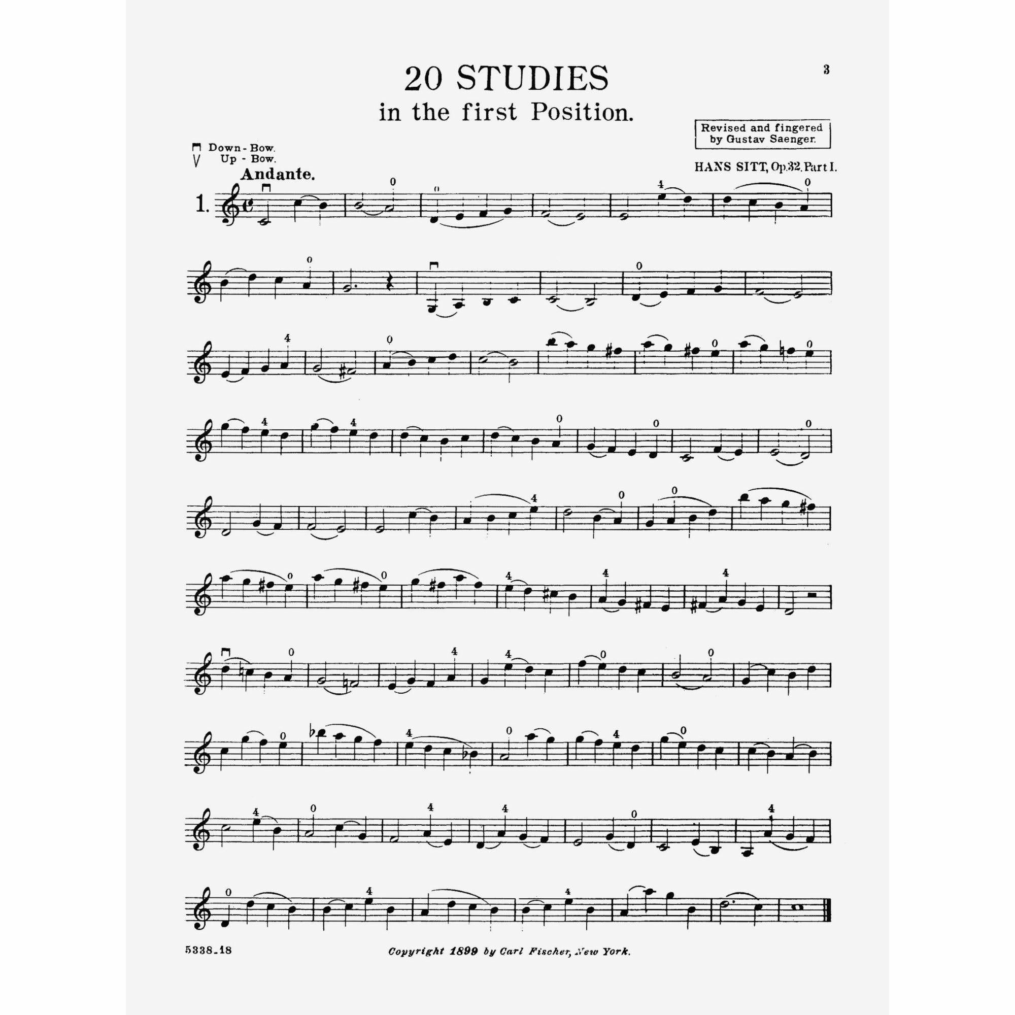 Sitt: 100 Studies, Op. 32 - Part 1