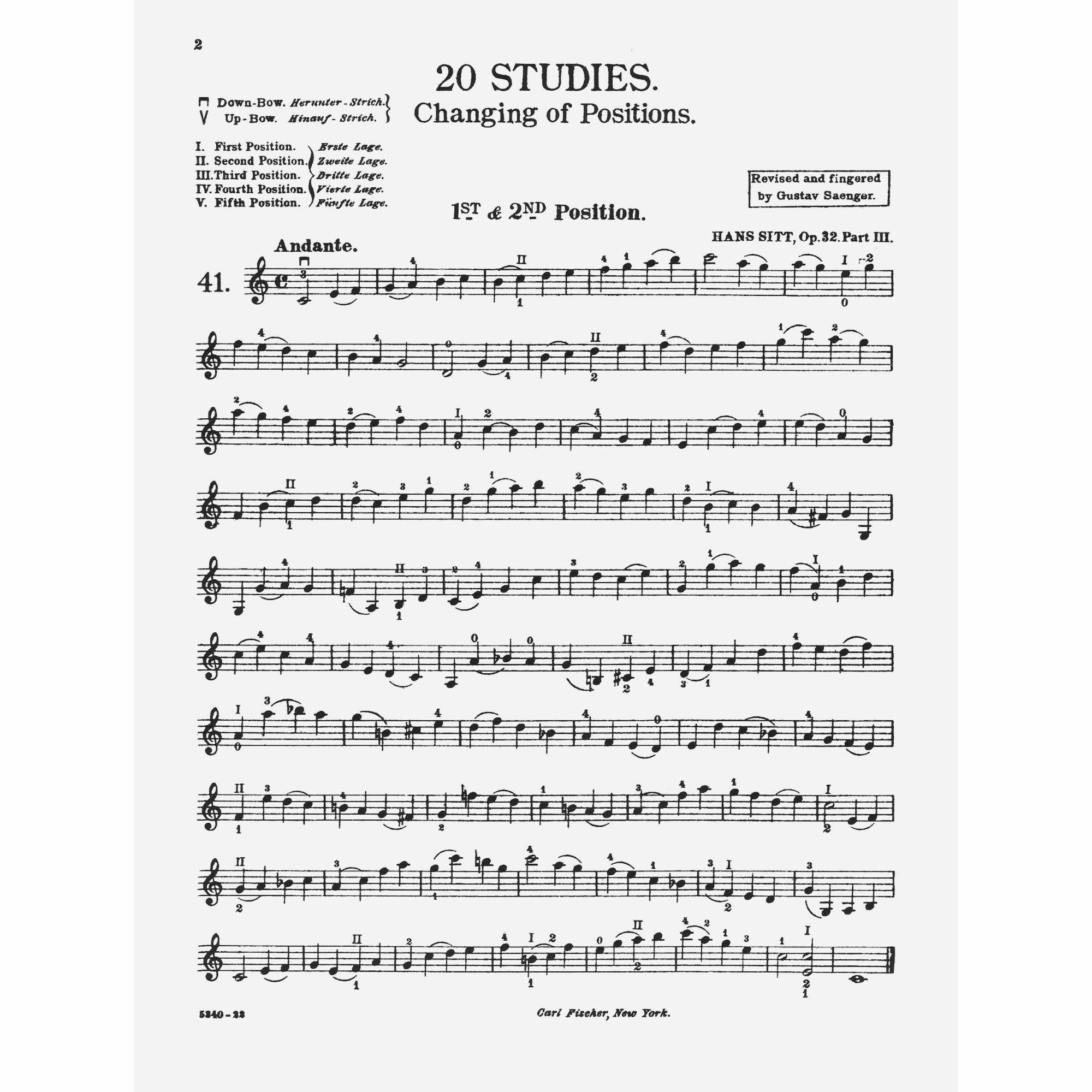 Sitt: 100 Studies, Op. 32 - Part 3