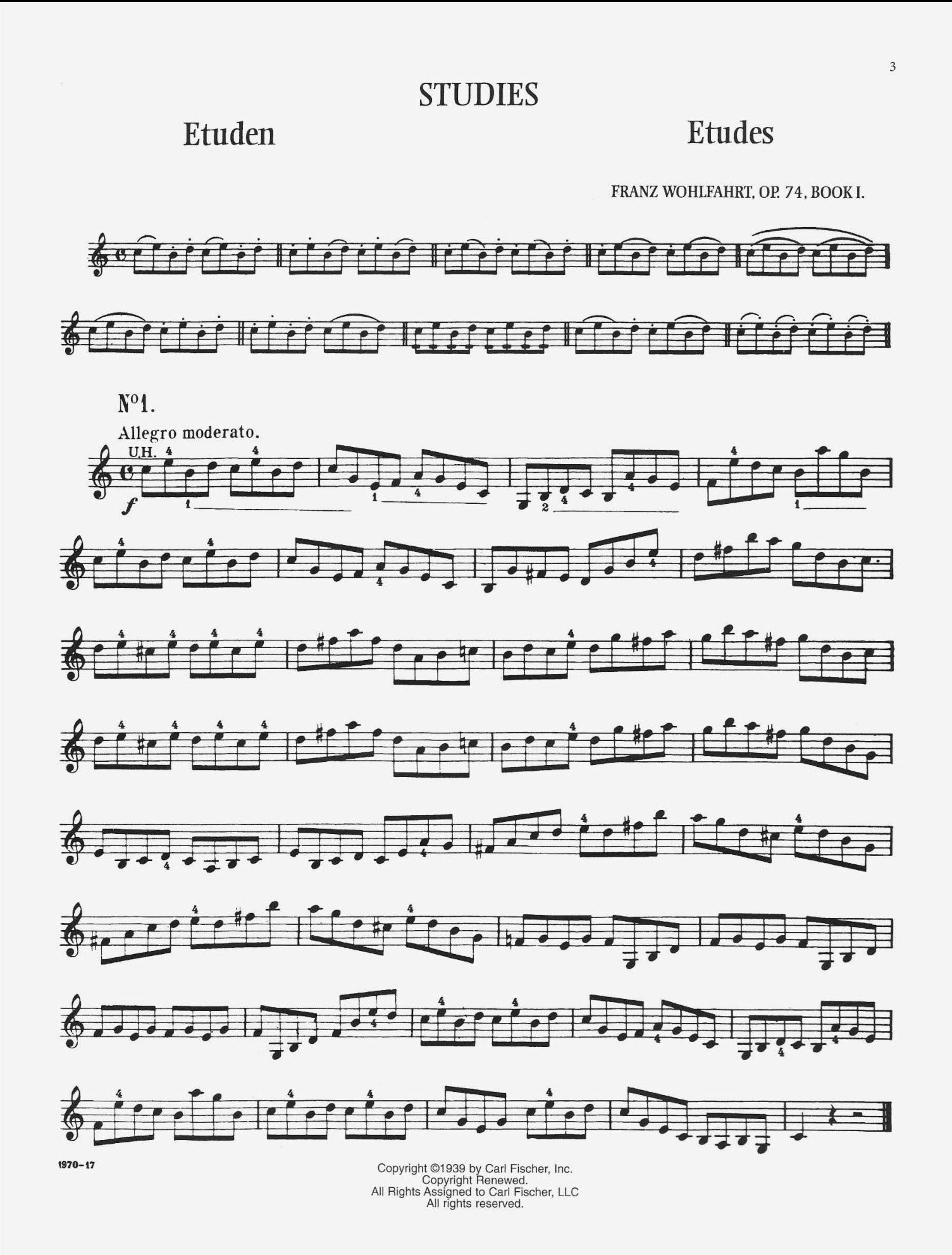 Wohlfahrt: Fifty Easy Melodic Studies for Violin, Op. 74 - Book 1