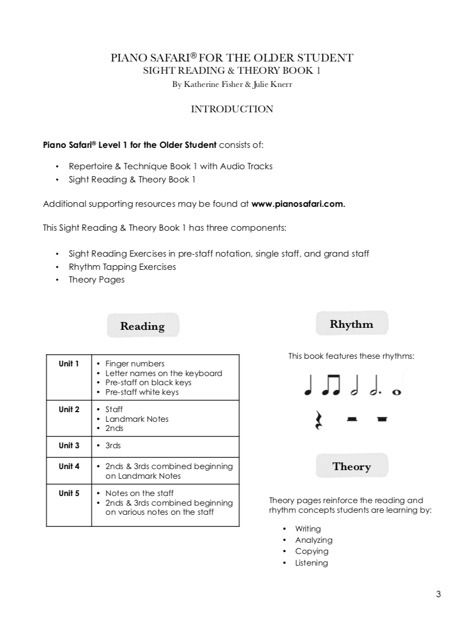 Piano Safari Older Student Level 1 Pack