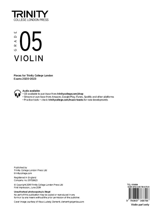 Trinity Violin 2020-23 Grade 5, Part Only