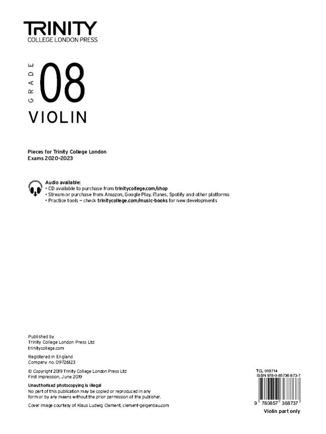 Trinity Violin 2020-23 Grade 8, Part Only